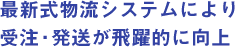 最新式物流システムにより受注・発送が飛躍的に向上