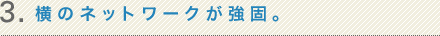 3.横のネットワークが強固。