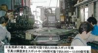 魚焼網の場合、8時間稼動で約5，000枚スポット可能 写真は鋼製束をスポット中（時間稼動で約8，000～12，000個可能）